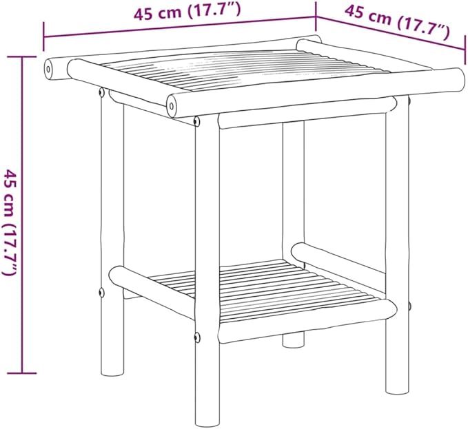 Natural Bamboo Fiber Coffee Table Square Modern Eco-Friendly Furniture