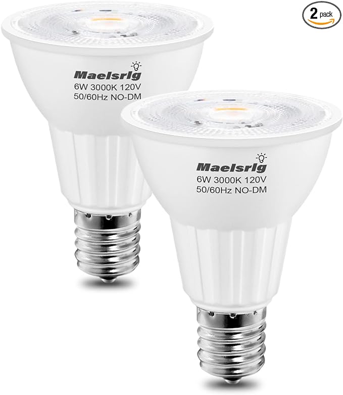 Maelsrlg E17 LED Bulb 6W, Intermediate Base Spotlight Bulb, Warm White 3000K