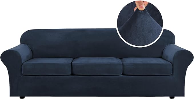 H.VERSAILTEX Velvet 4 Piece High Stretch Sofa Slipcover Sofa Cover Furniture