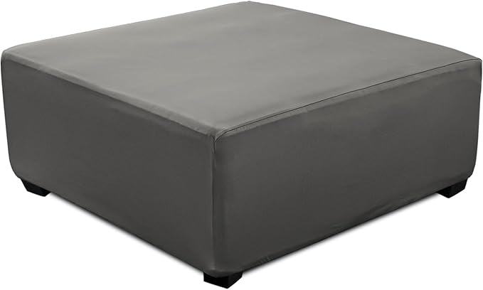 Super Stretch 40x40x15 inch Square Ottoman Cover- Soft Form Fit Ottoman Cover
