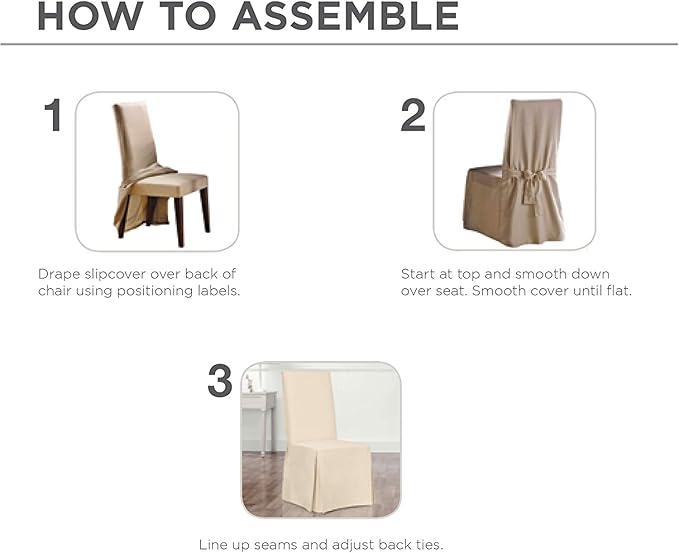 SureFit Duck Cotton Solid Dining Chair Slipcover