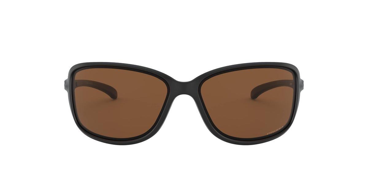 Oakley Women's OO9301 Cohort Rectangular Sunglasses, Matte Black/Prizm Tungsten Polarized, 62 mm