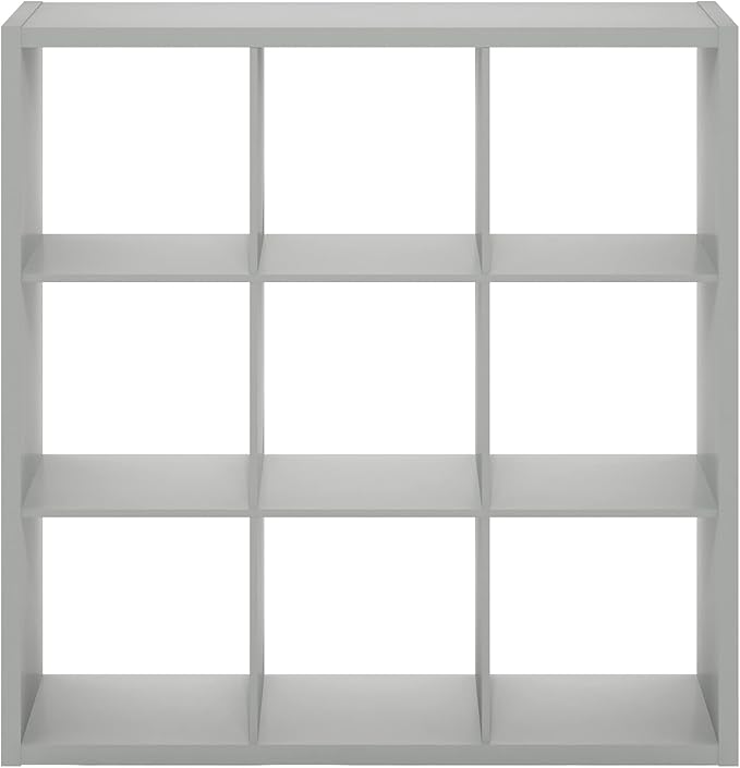 Furinno Cubicle Open Back Decorative Cube Storage Organizer, Light Grey
