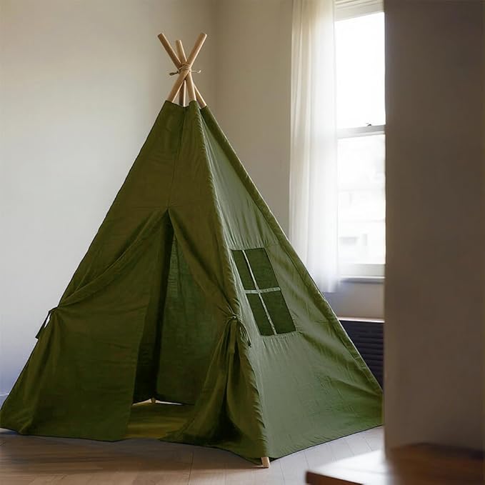 59 Inch Dark Olive Green Linen Cotton Canvas Fabric by The Yard Sheet Quilting