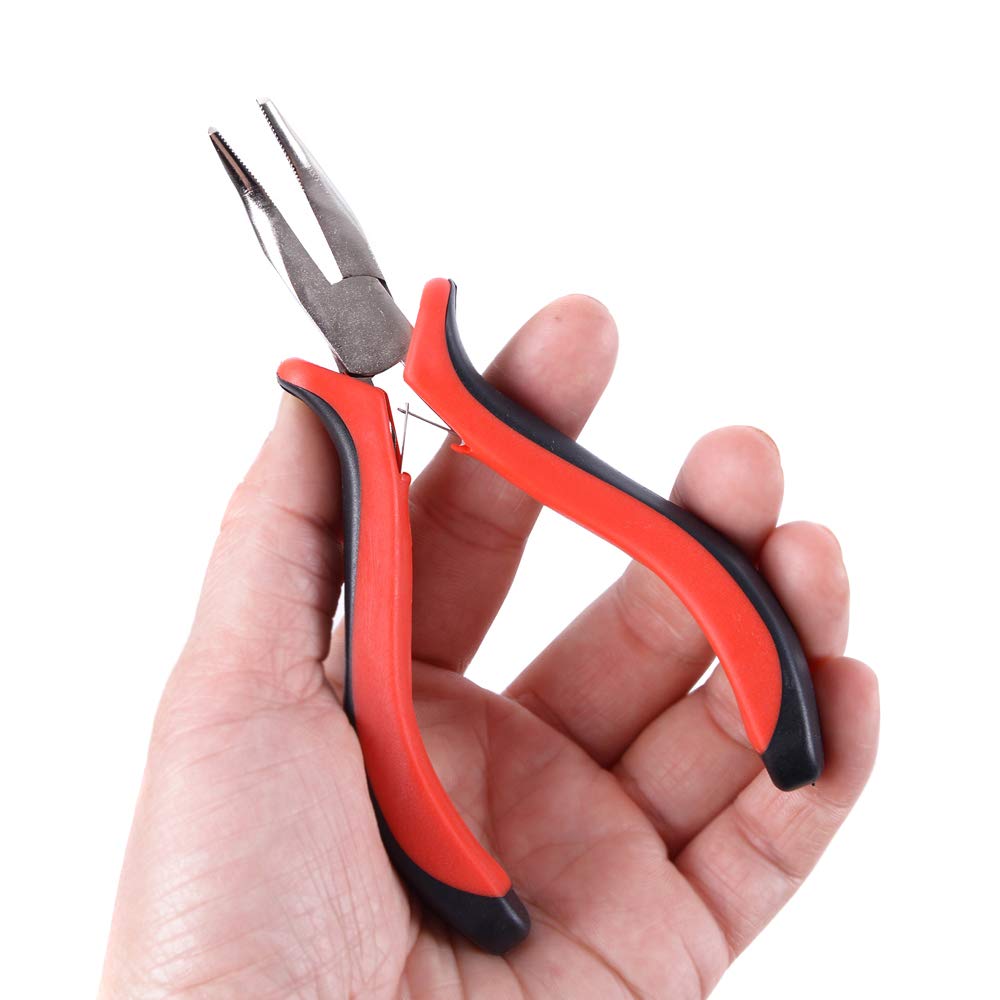 1000pcs Micro Silicone Rings Beads Hair Extensions Kit I-tip Hair Pliers Micro Pulling Hook Needle Loop Threader and 1000pcs Micro Silicone Links