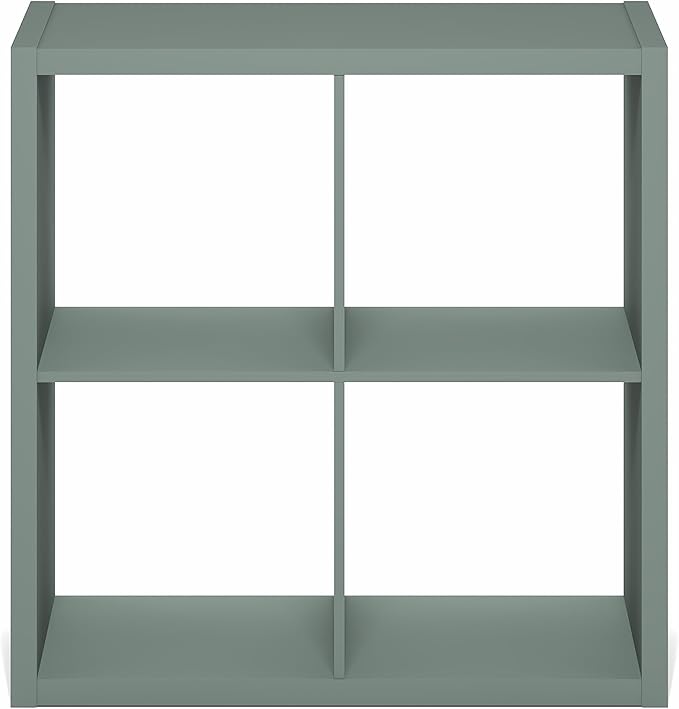Furinno Cubicle Book Shelf, 4-Cube Bookshelf, Extra Thick Frame Reversible