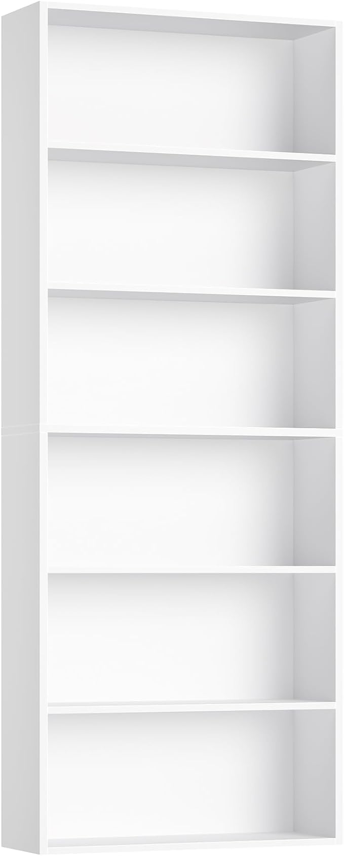 FOTOSOK 6-Tier Open Bookcase and Bookshelf, Freestanding Display Storage