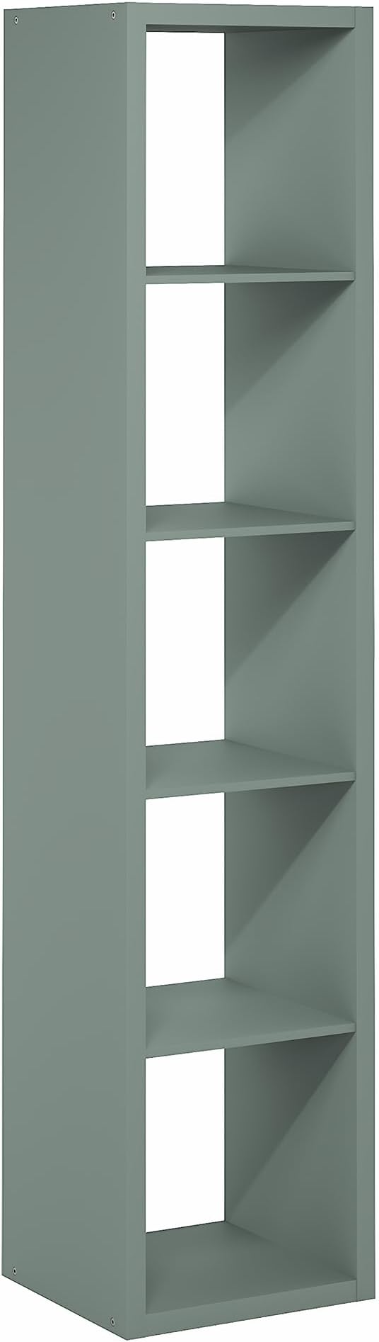 Furinno Cubicle Book Shelf, Vertical 5-Cube Bookshelf, Extra Thick Horizontally