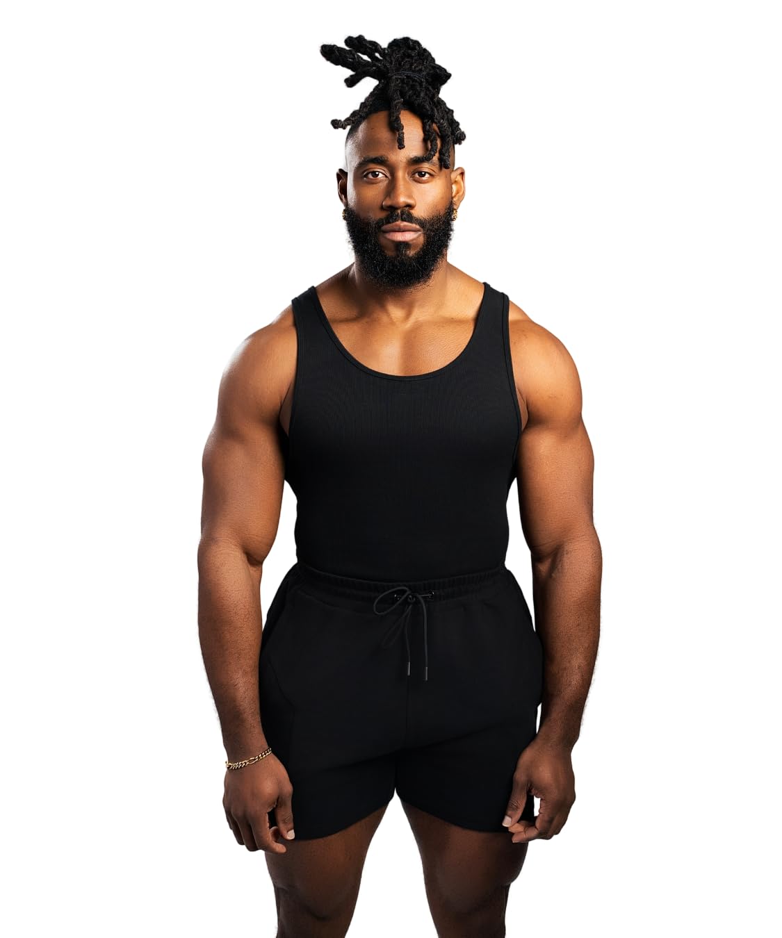Ekkovision Beaters, Men's Tank Tops, Cotton Spandex Blend Tanks for Men, Comfortable, Durable & Stylish Ribbed Fabric, Ideal Fit for Gym or Casual Wear, Single Pack, Black, Size Large (PLEASE SIZE UP)