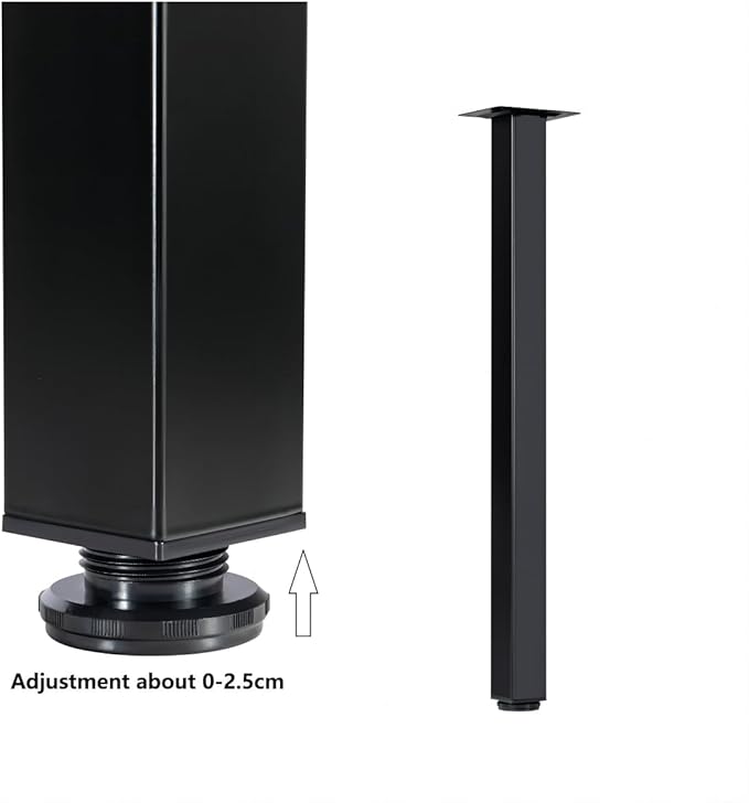 LCSDLHLSY 30 inch Adjustable Square Metal Table Legs, DIY Furniture Legs