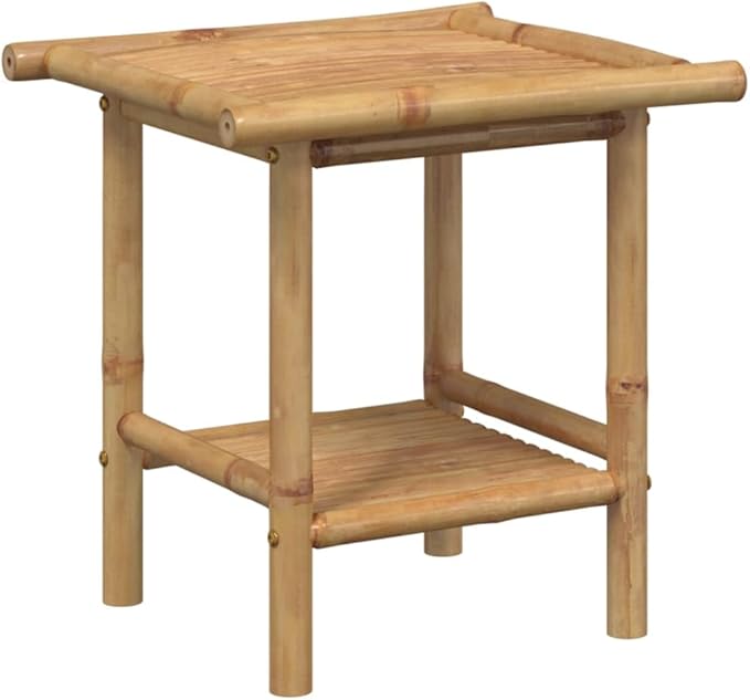 Bamboo Fiber Coffee Table with Storage Shelf, Eco-Friendly Modern Square Design