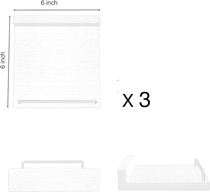 RYOFOBETTO Small Floating Shelf, 6 X 6 Inches Farmhouse Wall Shelves