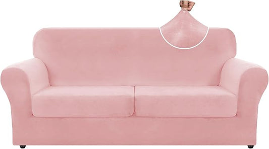 ZNSAYOTX Oversized Velvet 3 Piece Couch Cover