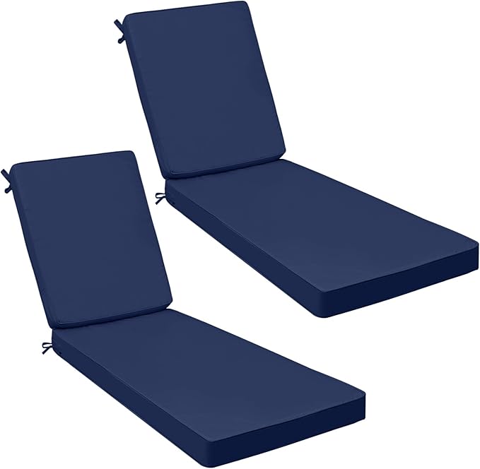 AAAAAcessories Outdoor Chaise Lounge Cushions, Fade-Resistant, Waterproof Patio