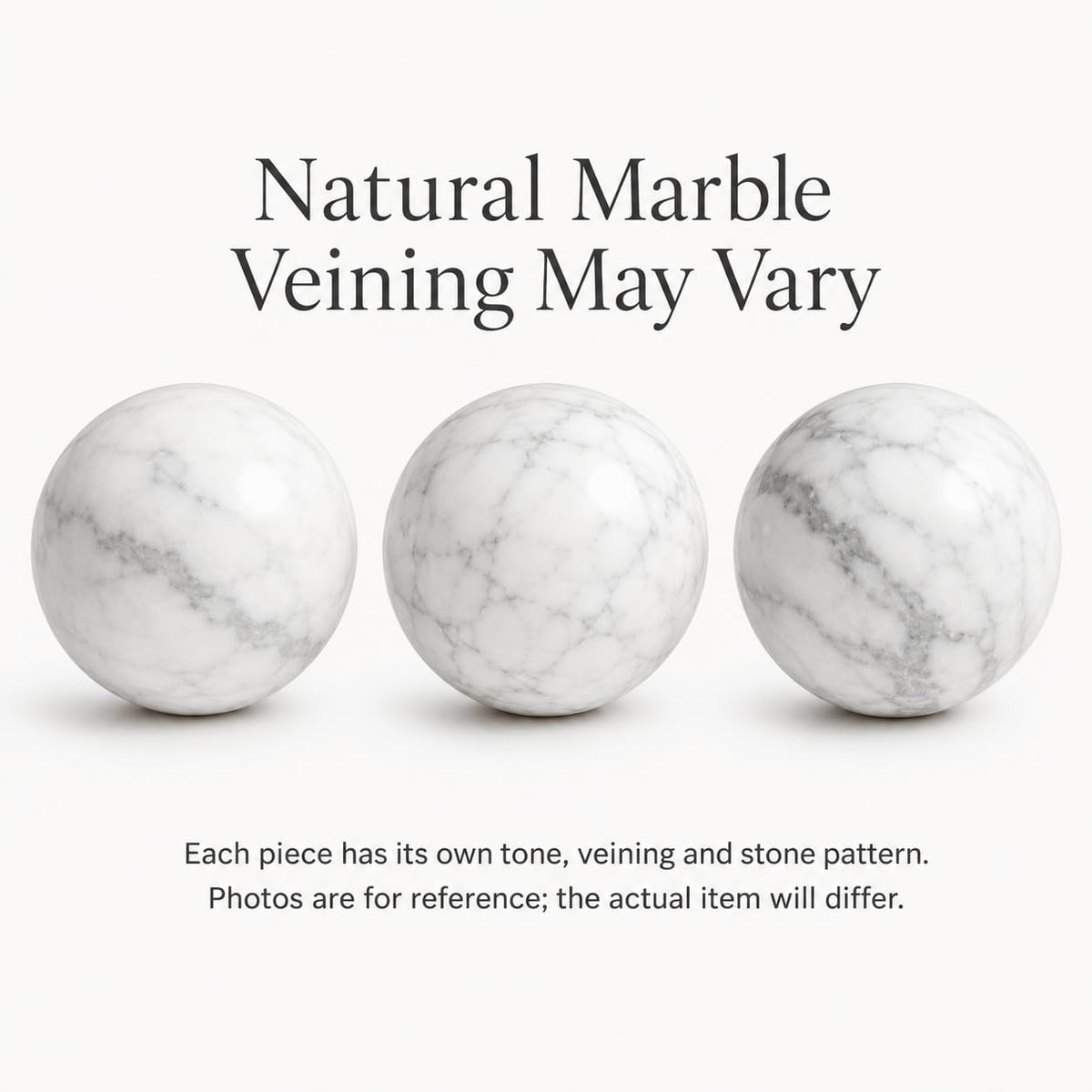 SIRIZEN-DIVING Large Natural Marble Decorative Sphere, 10 cm Solid Stone Ball for Coffee Table Centerpiece, Console Table and Shelf Decor
