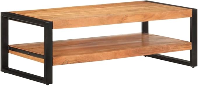 Coffee Table 47.2"x23.6"x15.7" Solid Acacia Wood, End Tables, Living Table