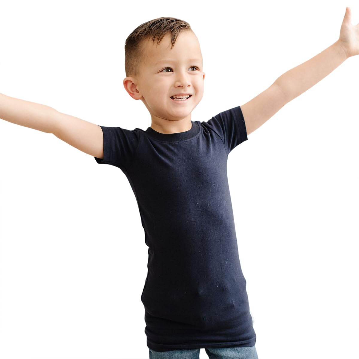Sensory Basics Compression Tee - Gentle & Calming Compression Shirt for Kids & Teens - Stretchy Sensory Shirt - Organic Cotton & Spandex - Short Sleeve Compression Shirt for Boys & Girls - X-Small