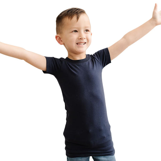 Sensory Basics Compression Tee - Gentle & Calming Compression Shirt for Kids & Teens - Stretchy Sensory Shirt - Organic Cotton & Spandex - Short Sleeve Compression Shirt for Boys & Girls - X-Small