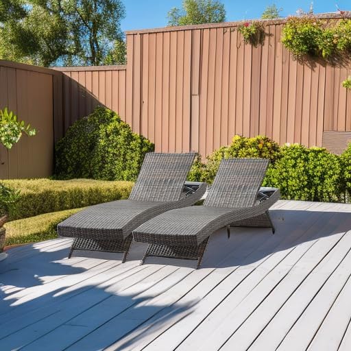 79'' Long Reclining Chaise Lounge Set, Outdoor Wicker Reclining Lounge Chair