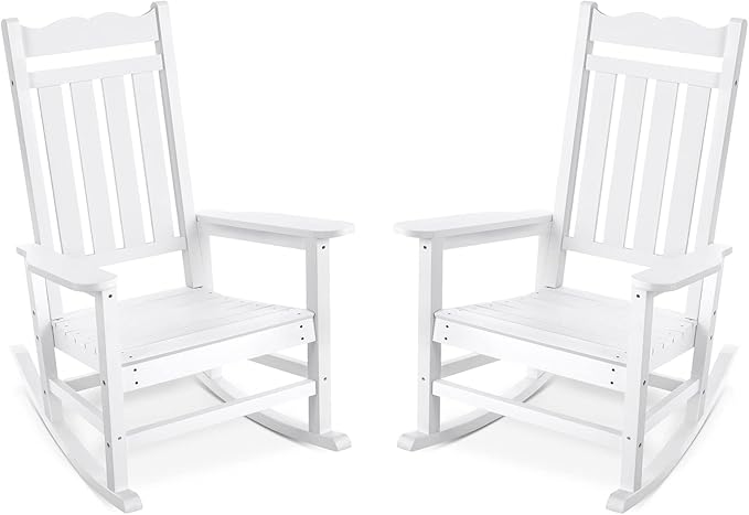 Stoog Set of 2 Outdoor Rocking Chairs, HIPS Plastic Porch Rocker