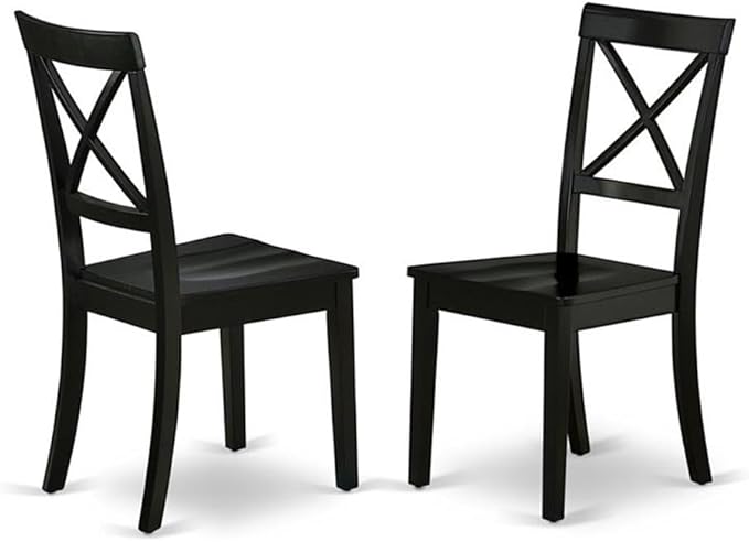 East West Furniture BOC-BLK-W Boston Dining Room Chairs