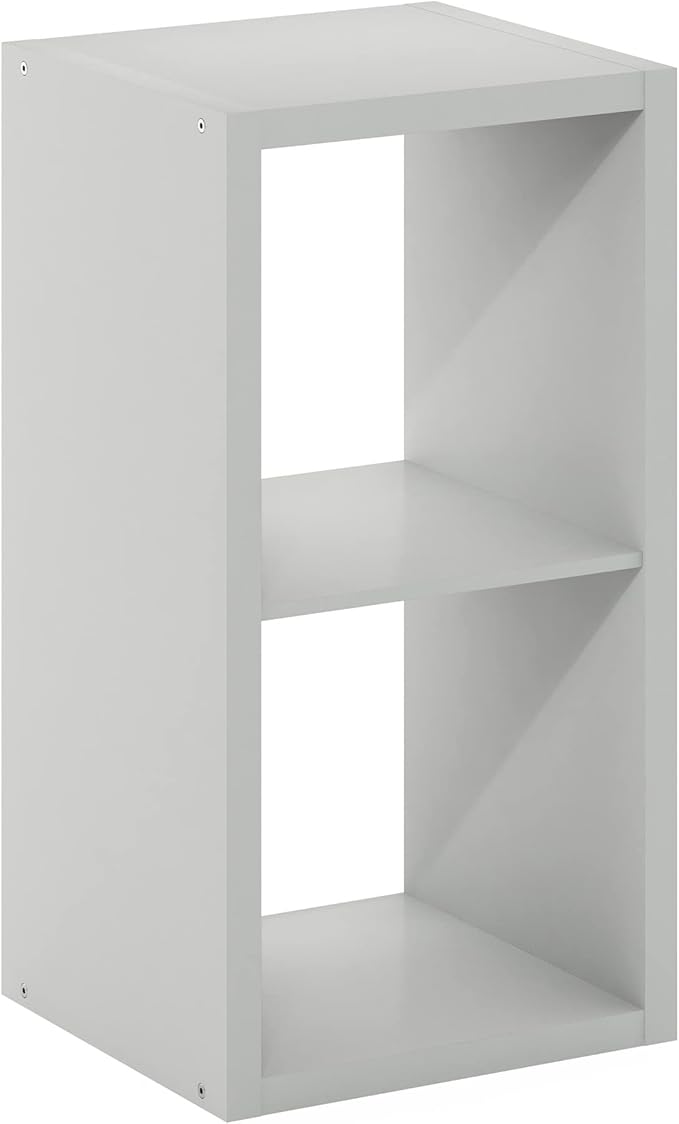 Furinno Cubicle Open Back Decorative Cube Storage Organizer, Light Grey