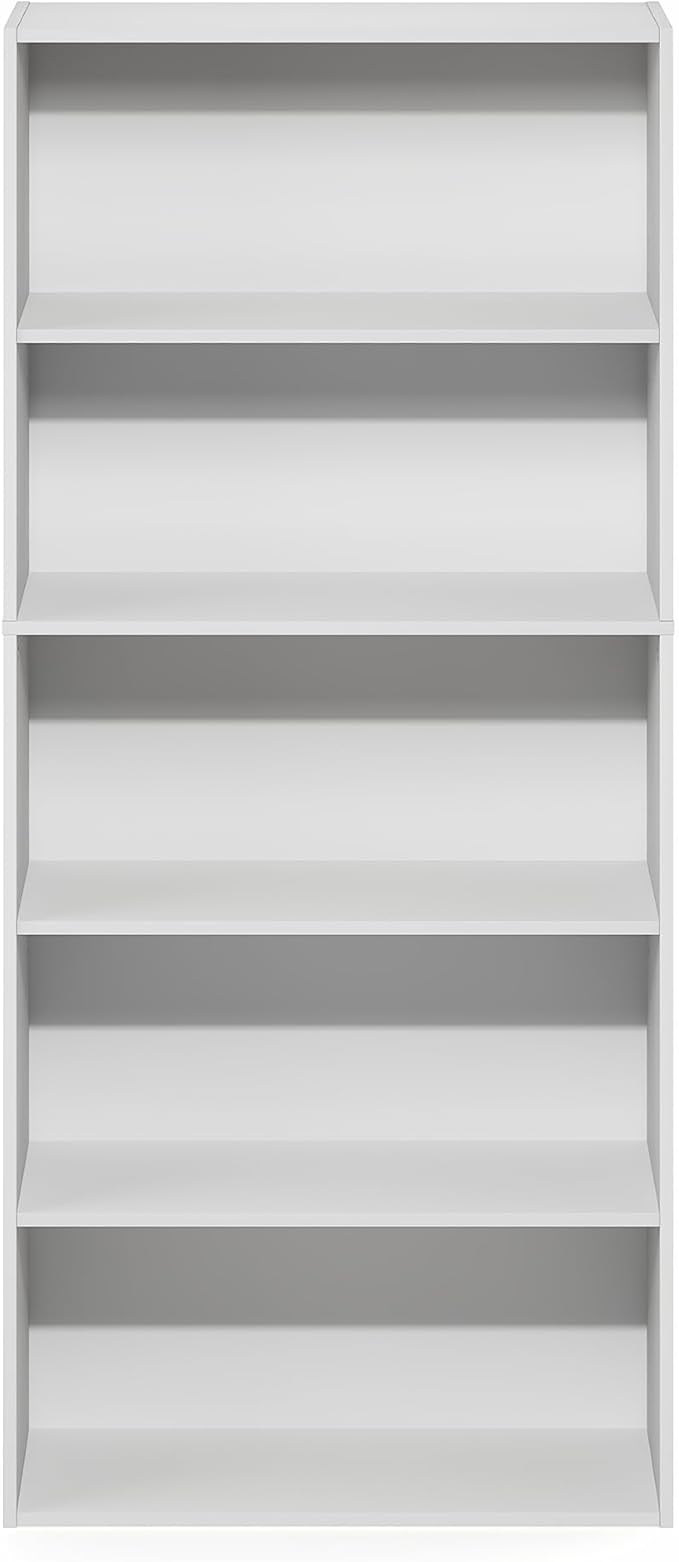 Furinno Jaya Book Shelf, 5-Tier Bookshelf, 52 Inch Tall Standing Bookcase