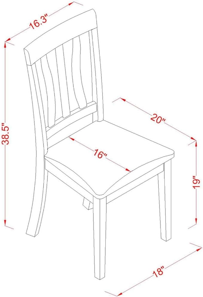 East West Furniture ANC-BLK-LC Antique Dining Room Chairs