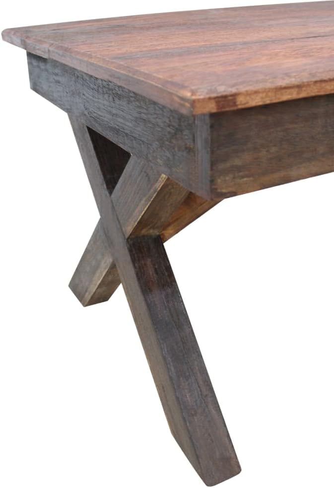 Unique Rustic Accent Table for Home Decor, Eco Friendly Recycled Wood Coffee