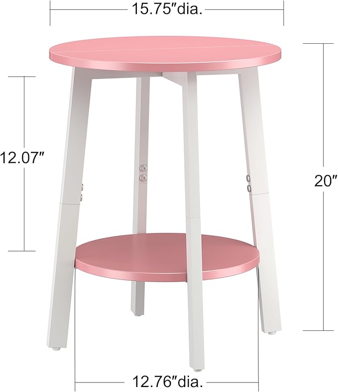 sthmec Side Table Set of 2, Small Round End Table