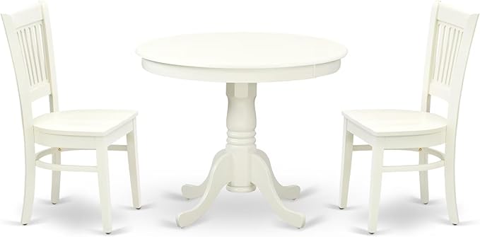 East West Furniture ANVA3-LWH-W 3 Piece Dining Room Furniture Set Contains a