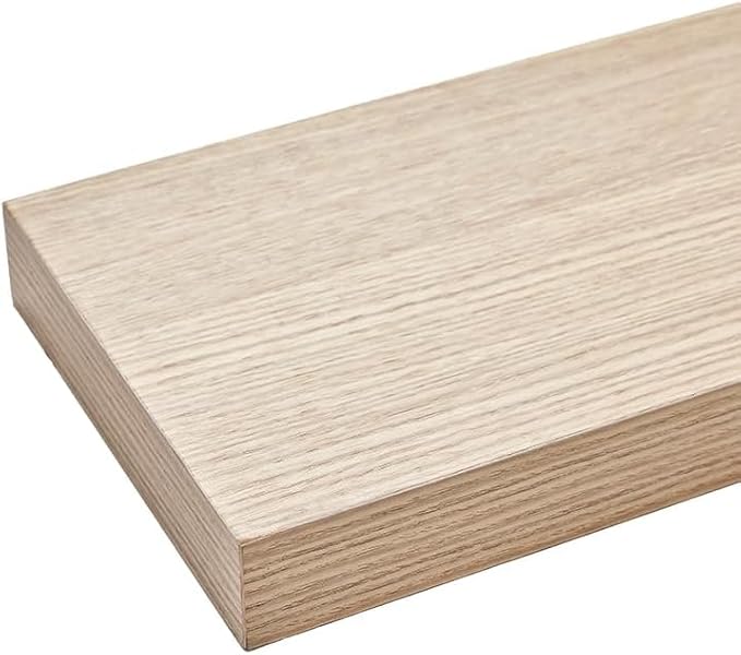 Floating Shelves, Oak Wooden Set of 3 Wall Mounted Bathroom Shelves Over Toilet