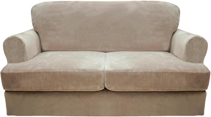 CUCRAF Cushion Sofa Cover 3 Piece Slipcovers, Soft Thick Velvet Couch Cover