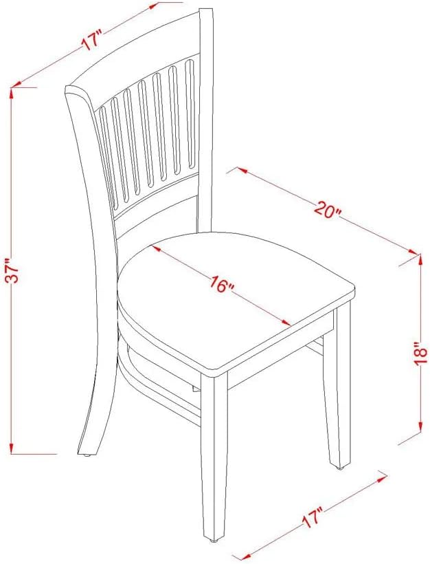 East West Furniture NDVA5-LWH-W 5 Piece Dining Table Set