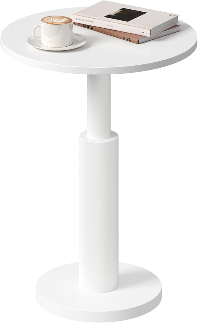 LAATOOREE Round Side Tables Set of 2, Pedestal Drink Table, Spacious Top
