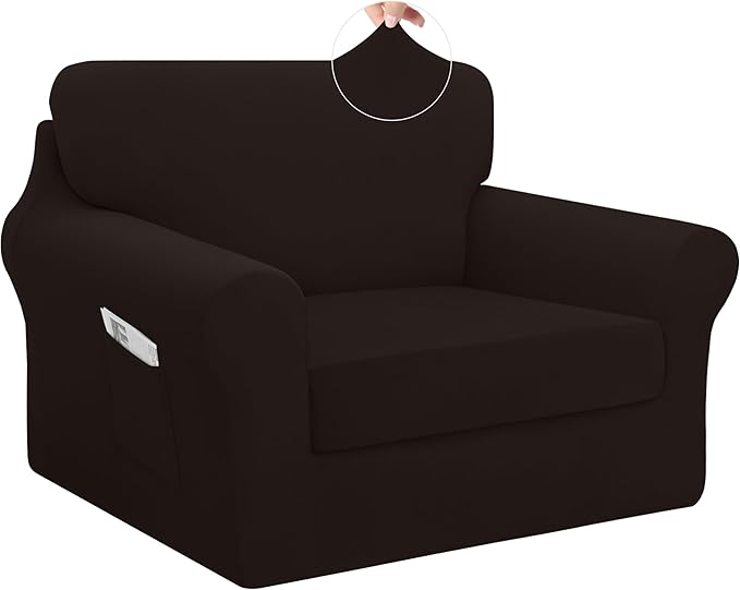 Easy-Going 3 Pieces Stretch Chair Cover Washable Chair Slipcover Set