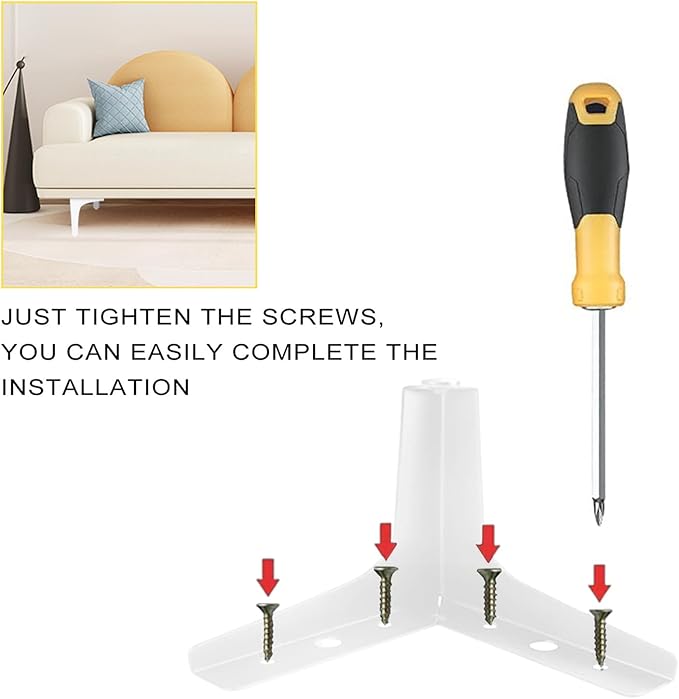 AODIOU Furniture Legs White Replacement Feet: Sofa Legs 4 Inch European Style