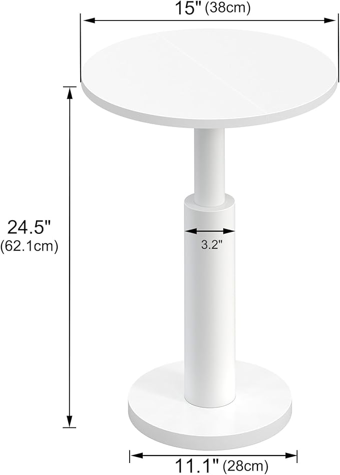 LAATOOREE Round Side Table, Accent Drink Coffee Table, Spacious Top, Thick
