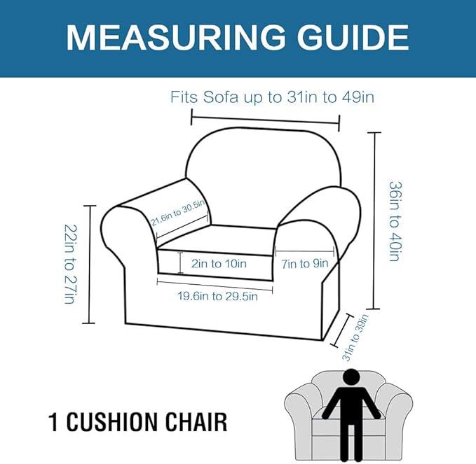H.VERSAILTEX Rich Stretch 2 Piece Chair Cover Chair Slipcover Sofa Cover