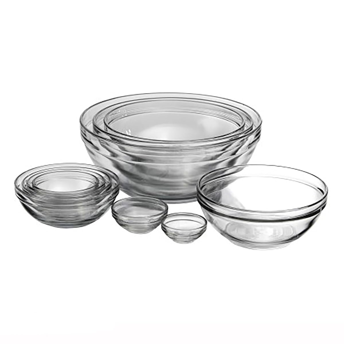 Anchor Hocking 10 Piece Mixing Bowl Set, Nesting Serving Bowls & Mixing Bowls (1 oz, 2 oz, 4 oz, 6 oz, 10 oz, 16 oz, 1 Qt, 1.5 Qt, 2.5 Qt, 3.5 Qt)