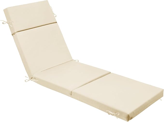 Outdoor Chaise Lounge Cushion 72" x 21" x 3", 4-Section Folding Patio Lounge