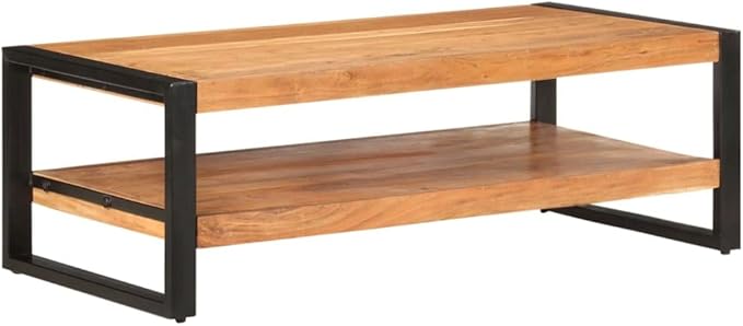 Coffee Table 47.2"x23.6"x15.7" Solid Acacia Wood, End Tables, Living Table