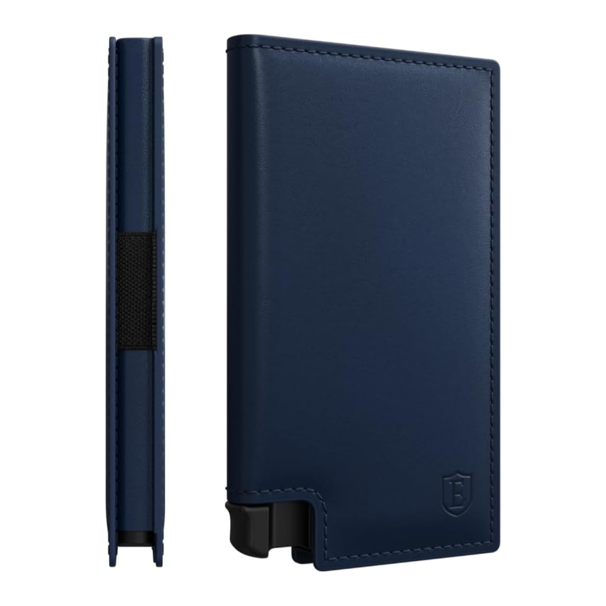 Ekster Parliament Men's Wallet | RFID Blocking Leather Minimalist Cardholder | Slim Wallet for Men - Designed for Quick Card Access with Push Button (Navy)