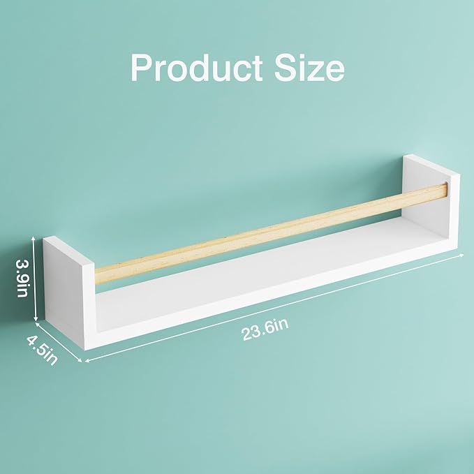 Fixwal Nursery Book Shelves, 23.6 Inch Floating Bookshelves