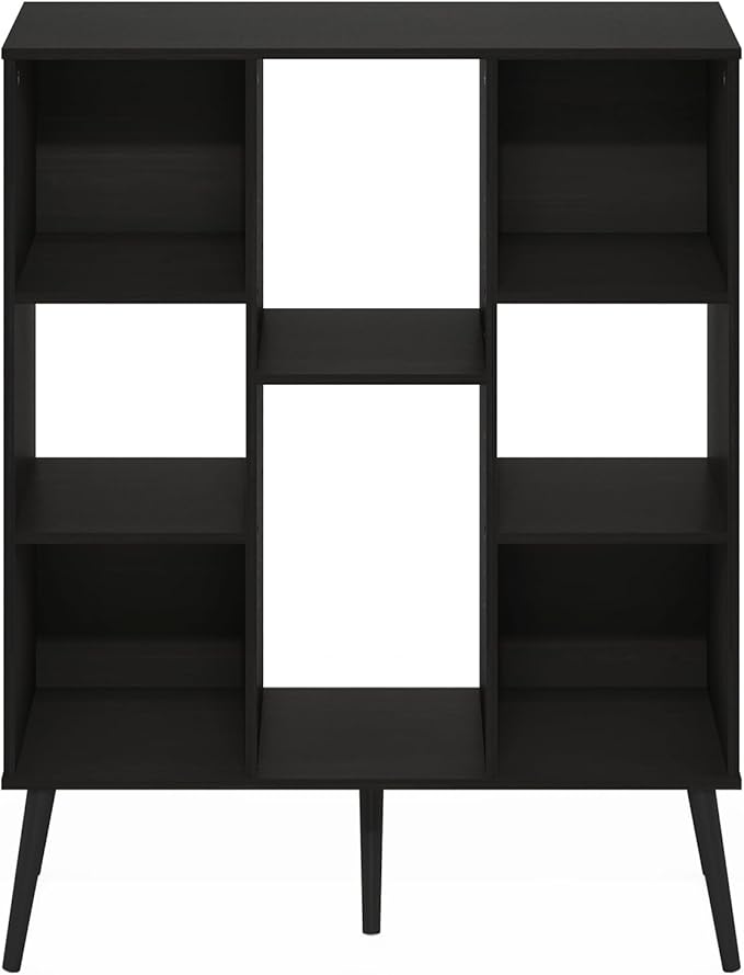 Furinno Claude Mid Century Style Book Shelf, 8-Cube Bookshelf, Cube Storage