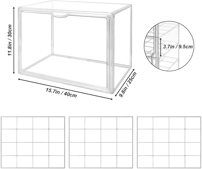 BOHOIDEE 4 Tiers Clear Acrylic Display Case