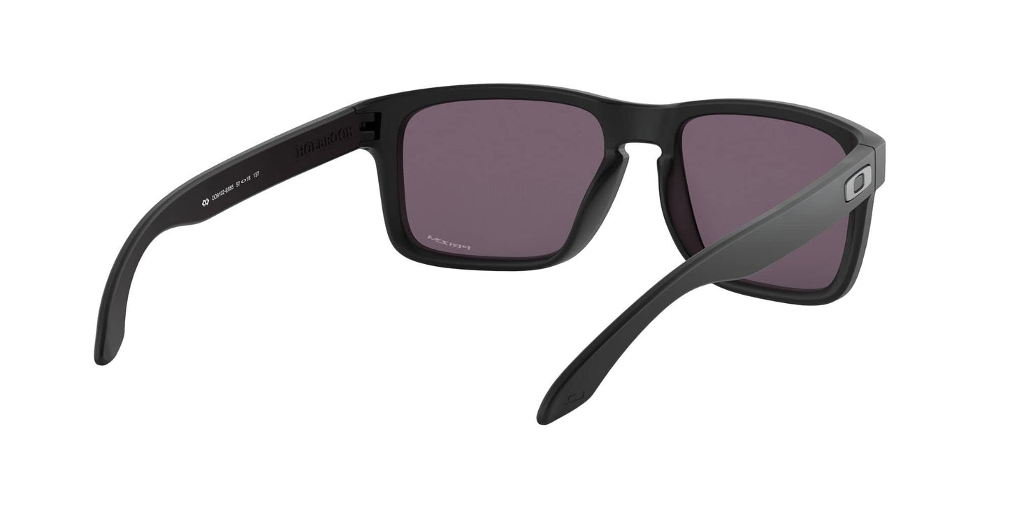 Oakley Men's OO9102 Holbrook Square Sunglasses, Matte Black on Black/Prizm Black Polarized, 57 mm