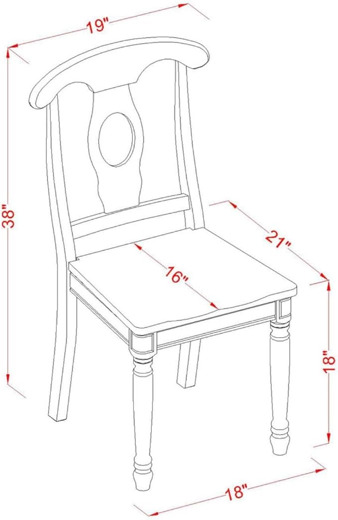 East West Furniture KEC-WHI-W Kenley Kitchen Dining Chairs