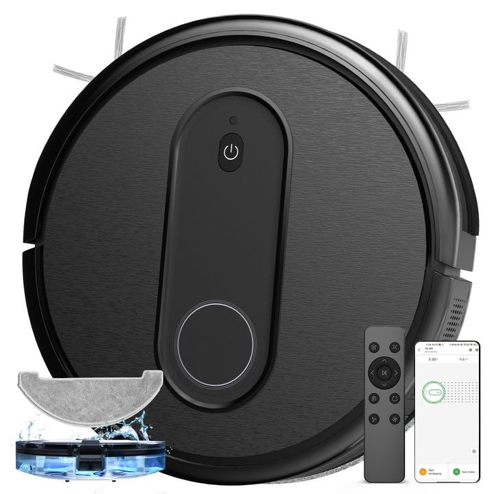 Vexilar Robot Vacuum,2 in 1 Mopping and Vacuuming, App/Voice/Remote Control,Self-Charging Robotic Vacuum Cleaner,Good for Hard Floor, Low-Pile Carpet, Pet Hair (Small)