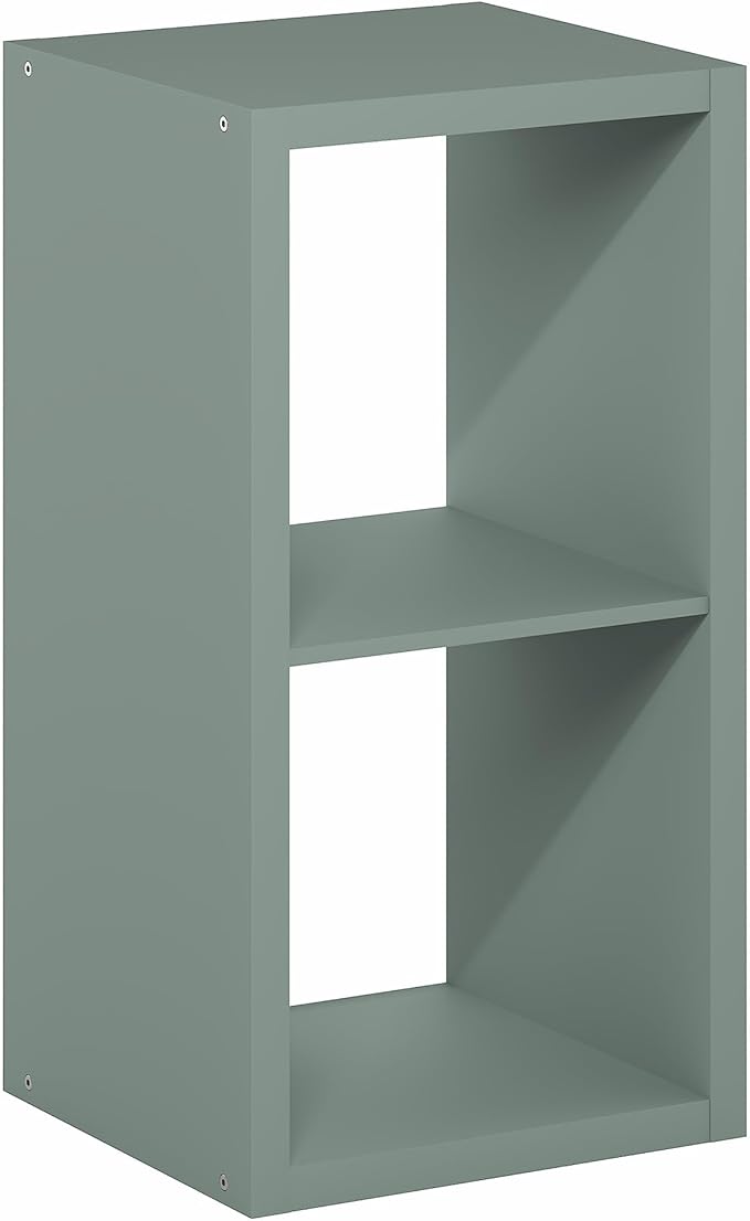Furinno Cubicle Book Shelf, 2-Cube Bookshelf, Extra Thick Frame Horizontally &